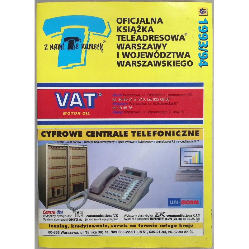 Oficjalna książka teleadresowa Warszawy i województwa warszawskiego 93/94