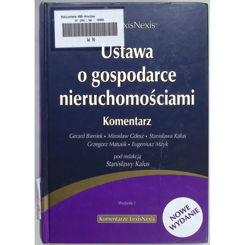 Ustawa o gospodarce nieruchomościami Eugeniusz Mzyk