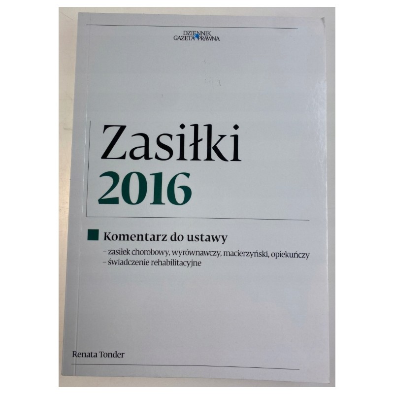Zasiłki 2016 dziennik gazeta prawna
