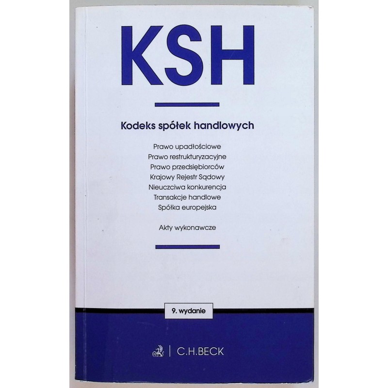 KSH kodeks spółek handlowych 9 wydanie