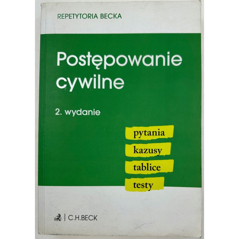 Postępowanie cywilne pytania kazusy tablice testy