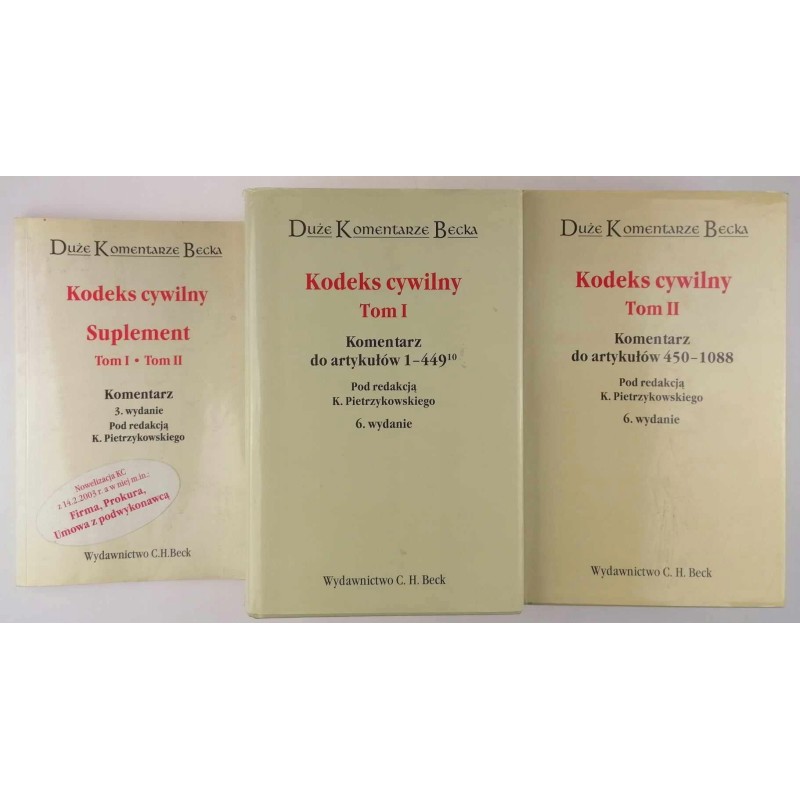 Kodeks cywilny. Tom I-II + Suplement