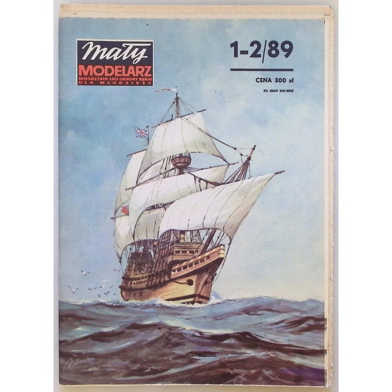 Mały modelarz 1-2 1989 Historyczny żaglowiec Mayflower