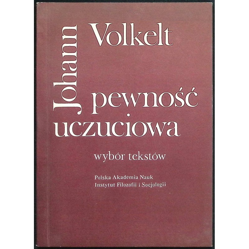 Pewność uczuciowa Johann Volkelt