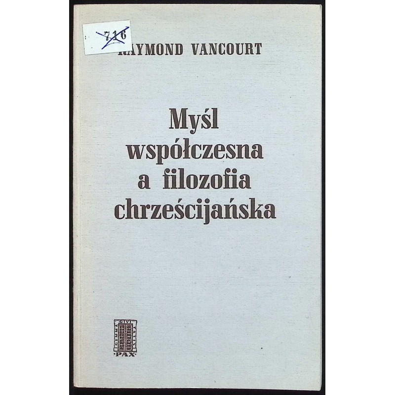 Myśl współczesna a filozofia chrześcijańska R. Vancourt