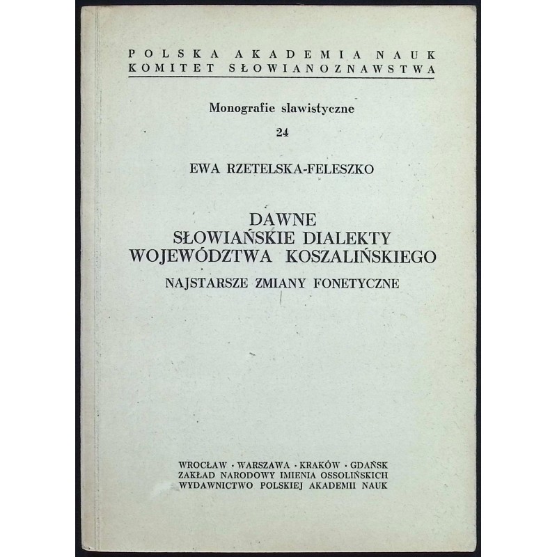 Dawne słowiańskie dialekty województwa koszalińskiego