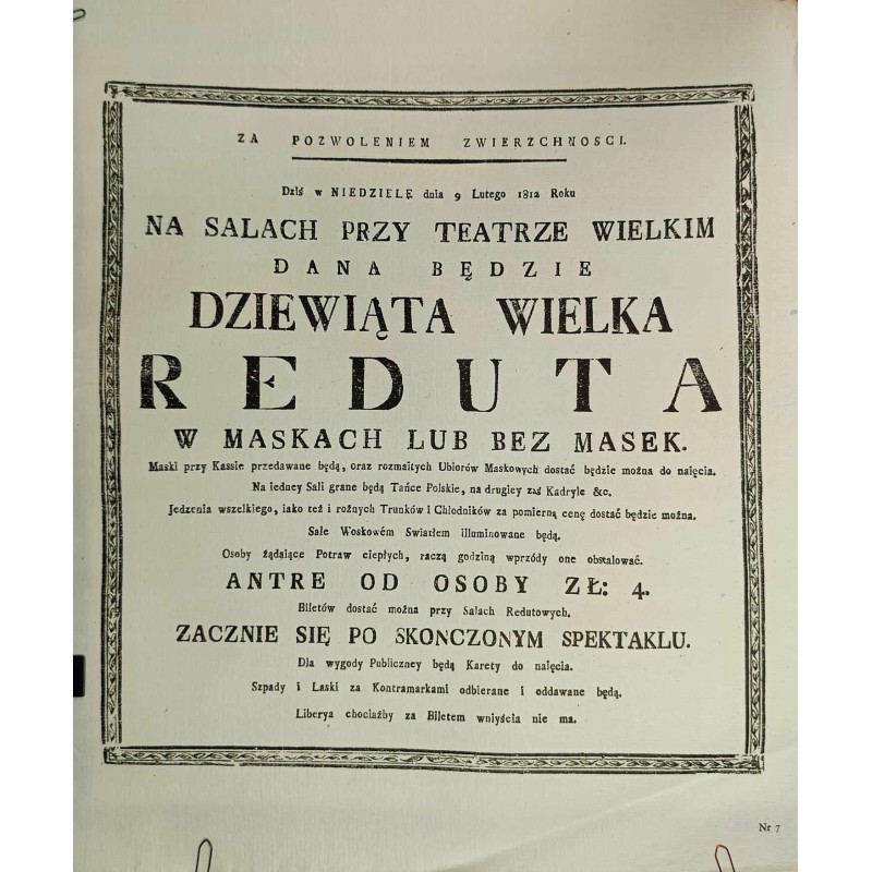 Afisz teatralny: Dziewiąta wielka Reduta