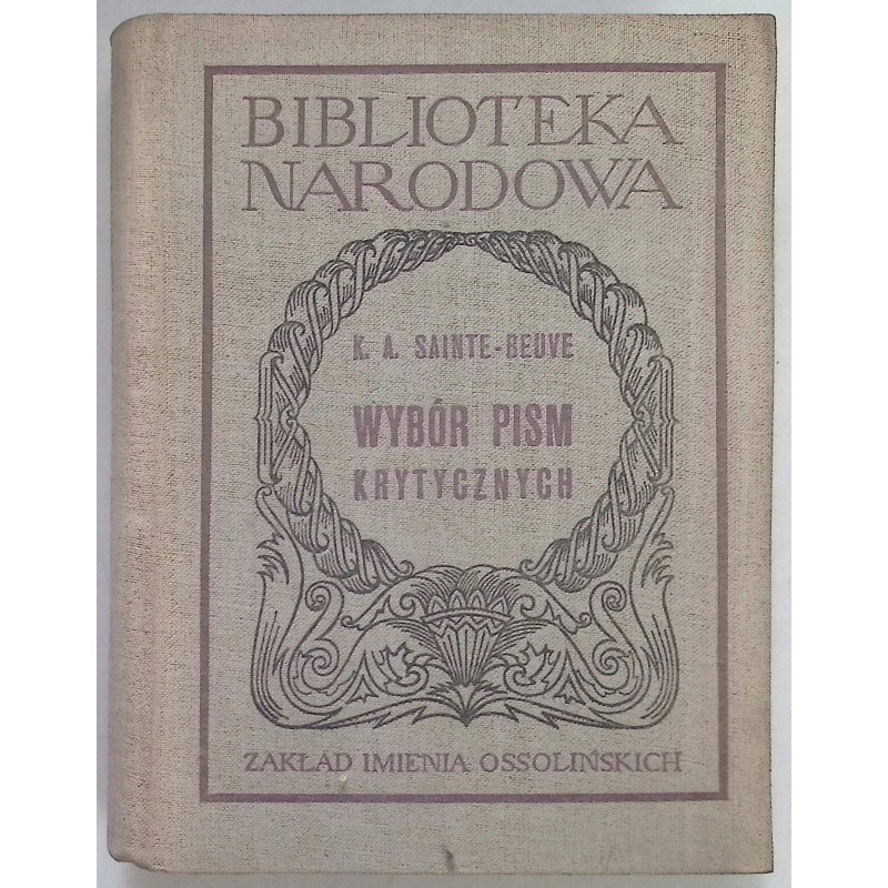 Wybór pism krytycznych Sainte-Beuve