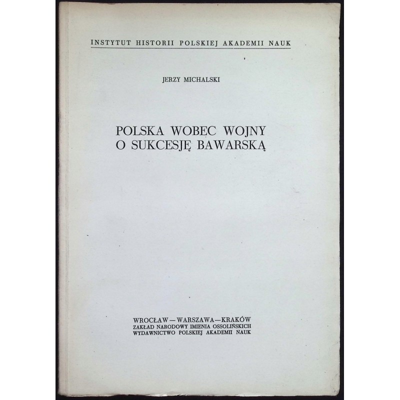 Polska Wobec Wojny o Sukcesję Bawarską J. Michalski