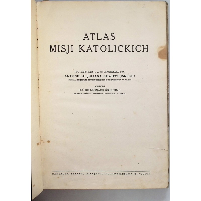 Atlas misji katolickich (1937 r.) - Nowowiejski