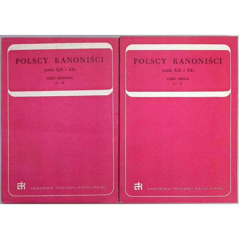 Polscy kanoniści (wiek XIX i XX), cz. 1-2