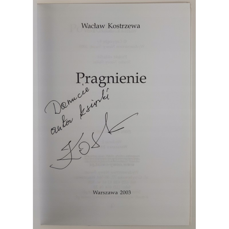 Prgannienie Wacław Kostrzewa AUTOGRAF