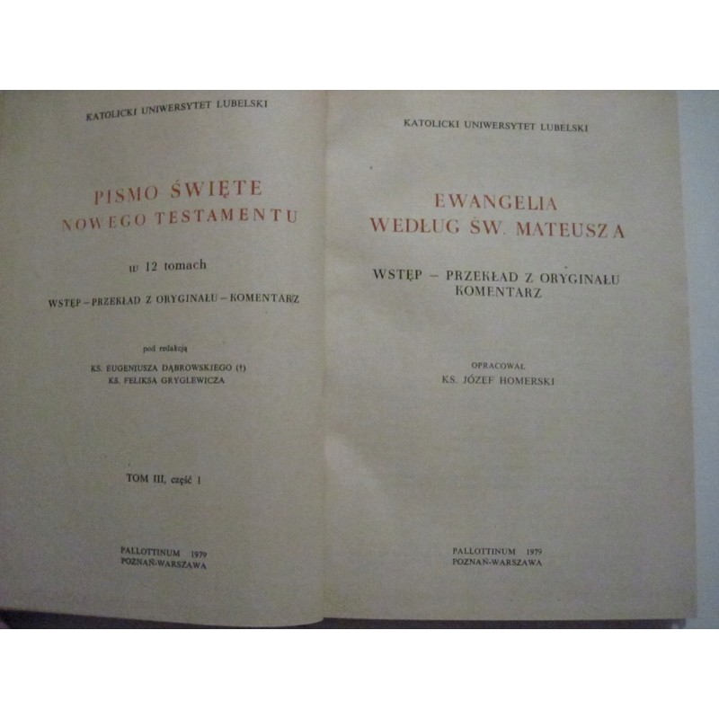 Ewangelia wg św. Mateusza tom III - cz. 1 PZ
