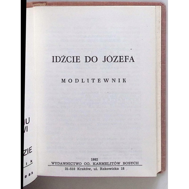 Idźcie do Józefa Modlitewnik