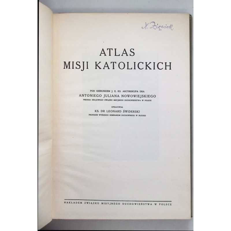 Atlas misji katolickich (1937 r.) - Nowowiejski