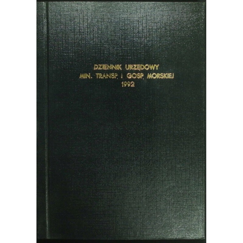 Dziennik urzędowy Min. Transp i gosp morskiej 1992