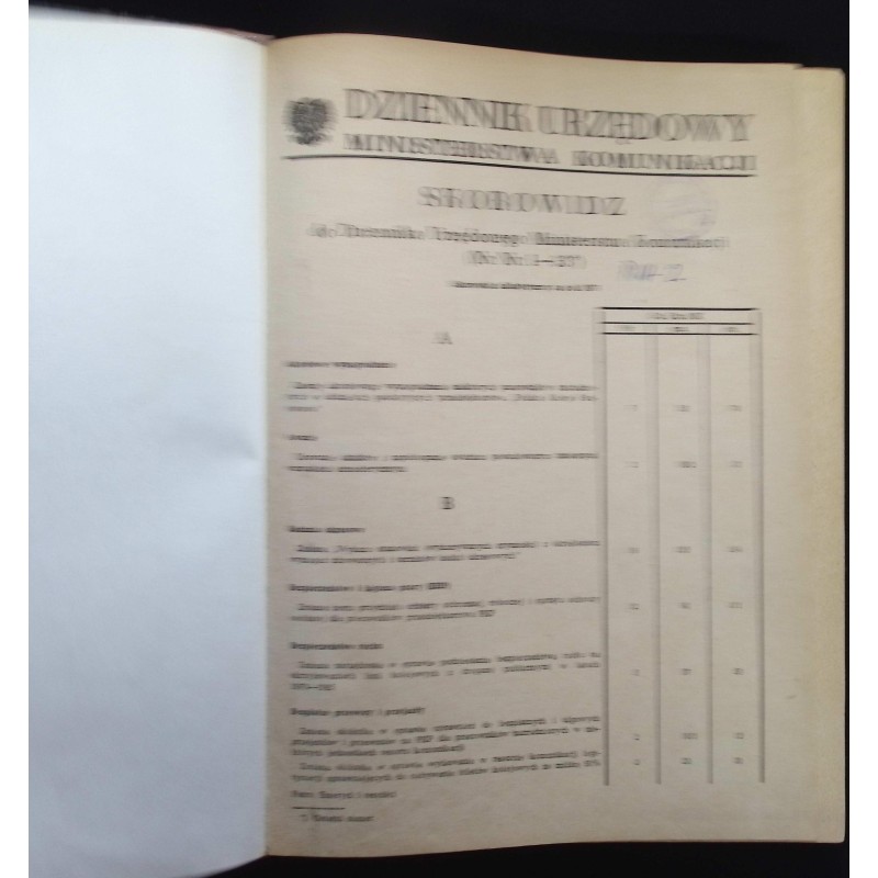 Dziennik urzędowy ministerstwa komunikacji Nr. 1-33 1975