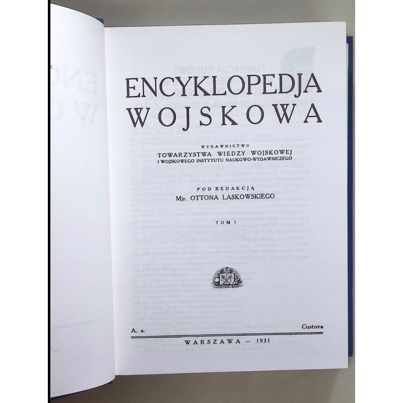 Encyklopedia wojskowa tom 1 Otton Laskowski