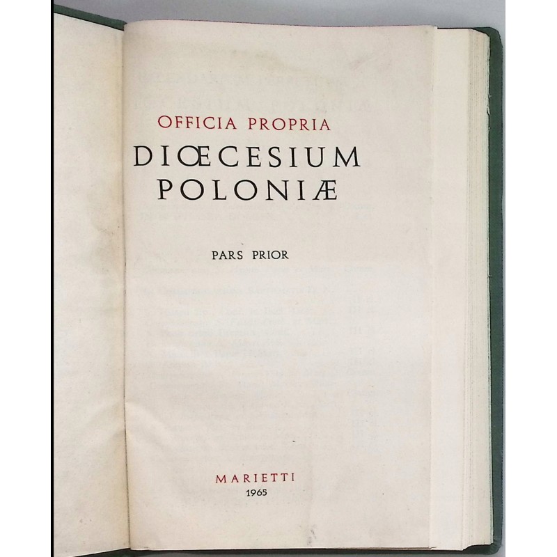 Officia Propria Dioecesium Poloniae Pars Prior