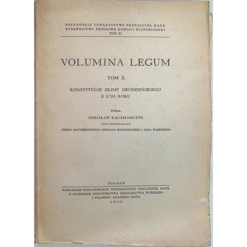 Volumina legum Tom X Konstytucje Sejmu Grodzieńskiego z 1793 roku