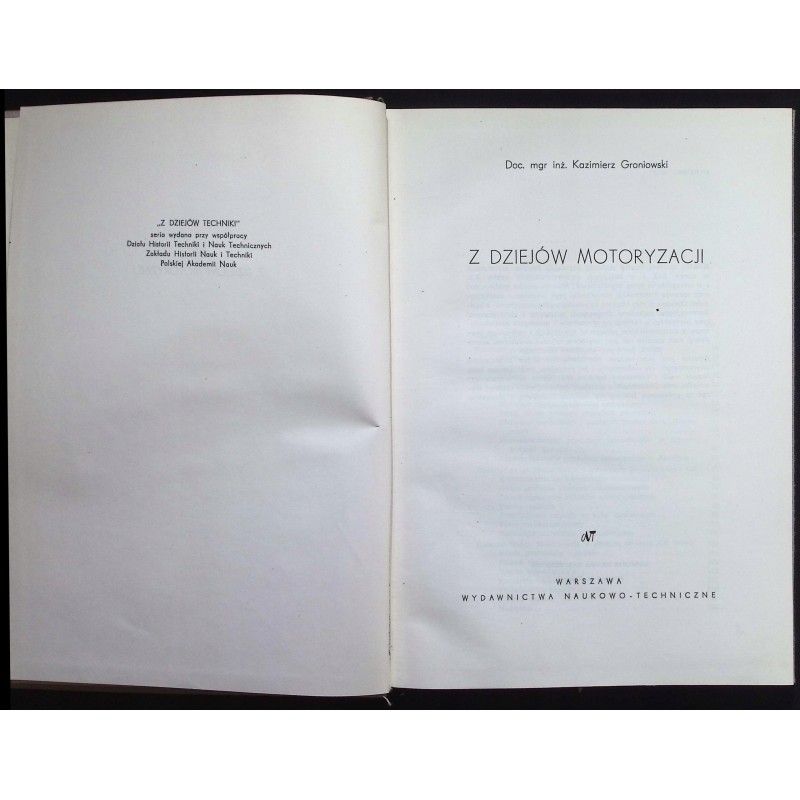 Z dziejów motoryzacji Groniowski