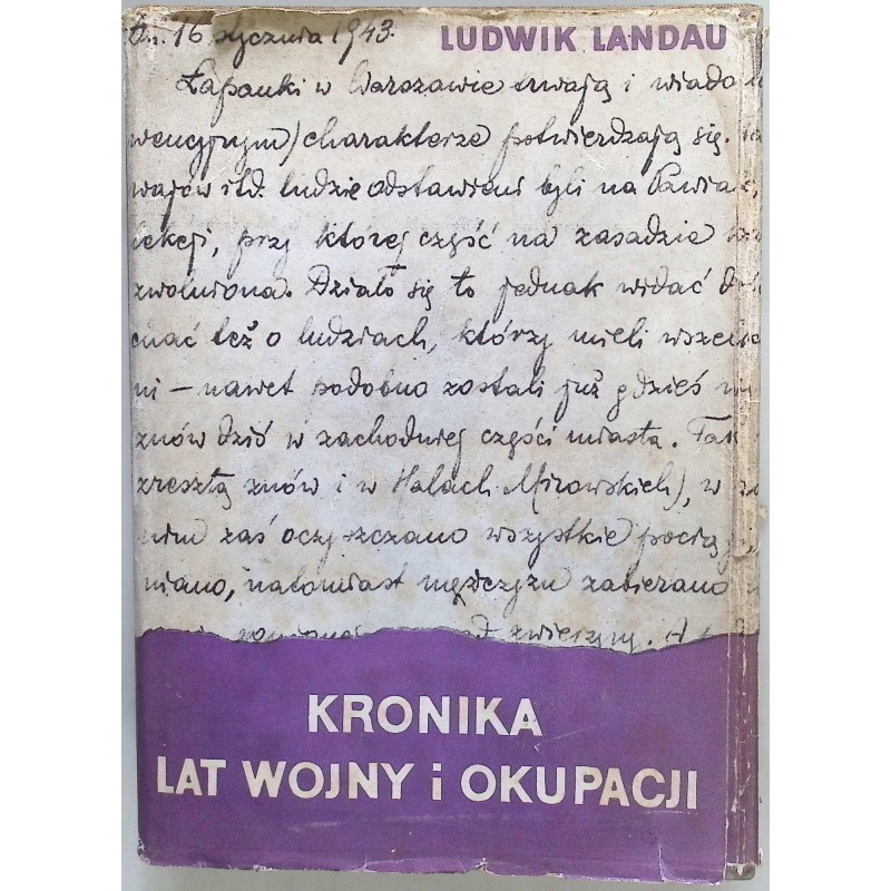 Kronika lat wojny i okupacji. Tom 1 Ludwik Landau