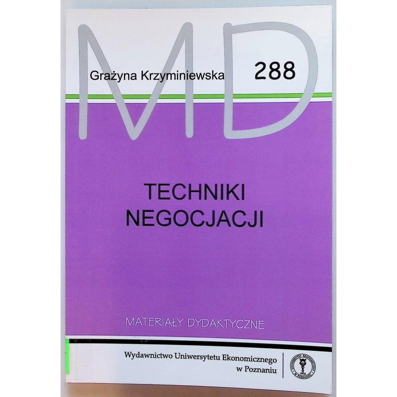 Techniki negocjacji Krzyminiewska