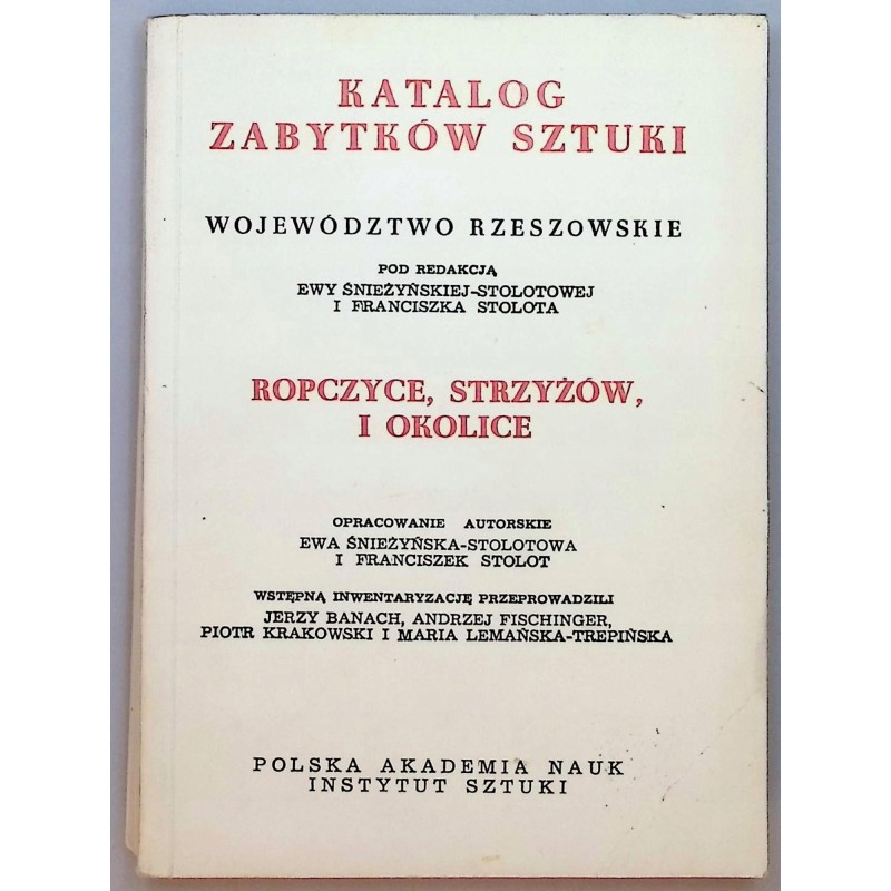 katalog zabytków sztuki ropczyce strzyżów i okolice
