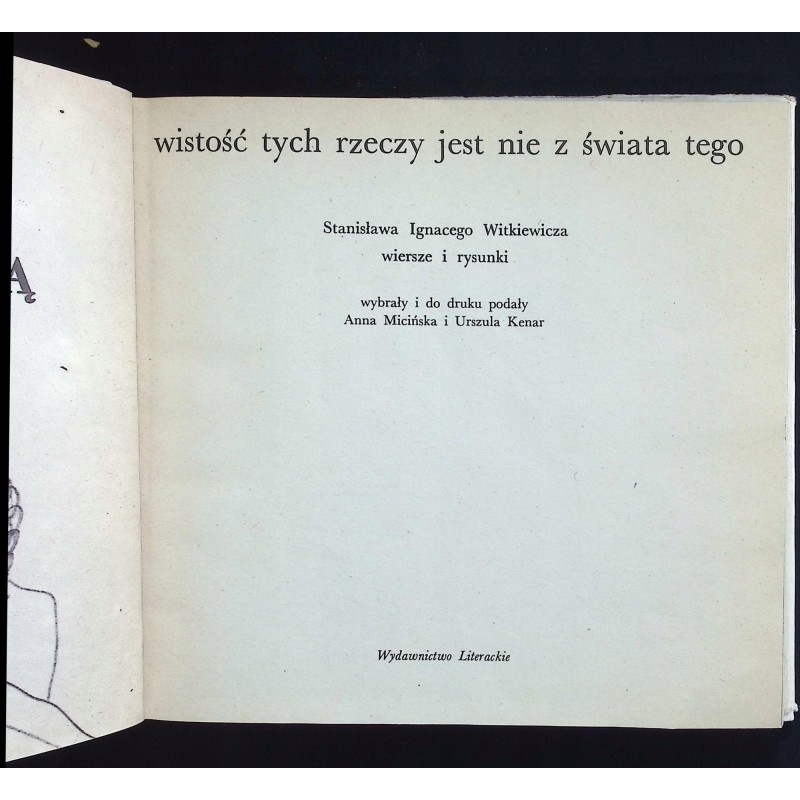 Stanisława Ignacego Witkiewicza wiersze i rysunki