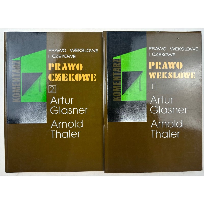 Prawo wekslowe i czekowe tom 1 i 2 Artur Glasner