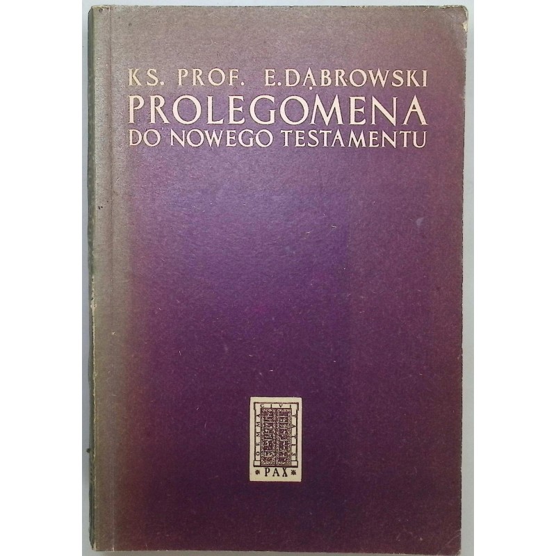 Prolegomena do Nowego Testamentu E. Dąbrowski
