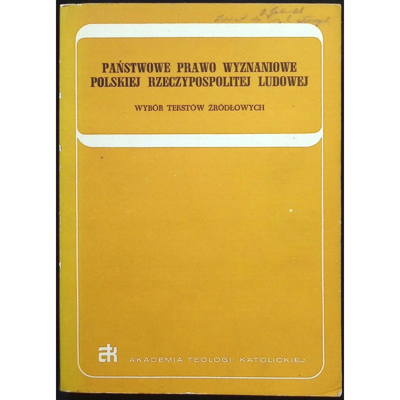 Państwowe prawo wyznaniowe polskiej rzeczypospolitej ludowej