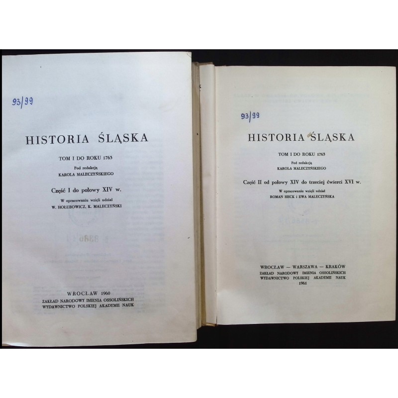 Historia śląska tom 1 cz. 1-2 Stanisława Michalkiewicza