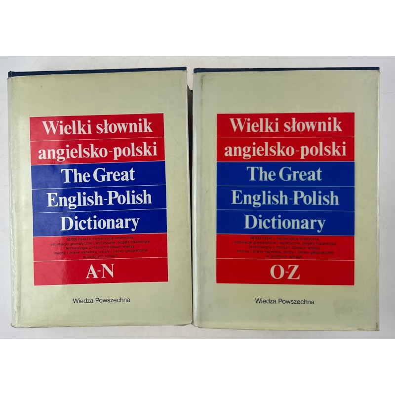 Zestaw 2 książek Wielki słownik polsko-angielski Wiedza Powszechna
