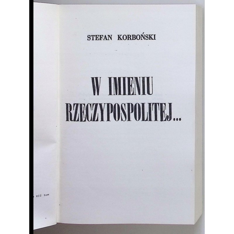 W imieniu rzeczypospolitej Stefan Korboński
