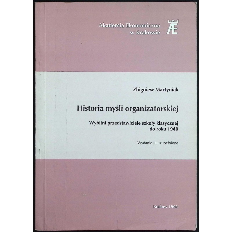 Historia myśli organizatorskiej Zbigniew Martyniak