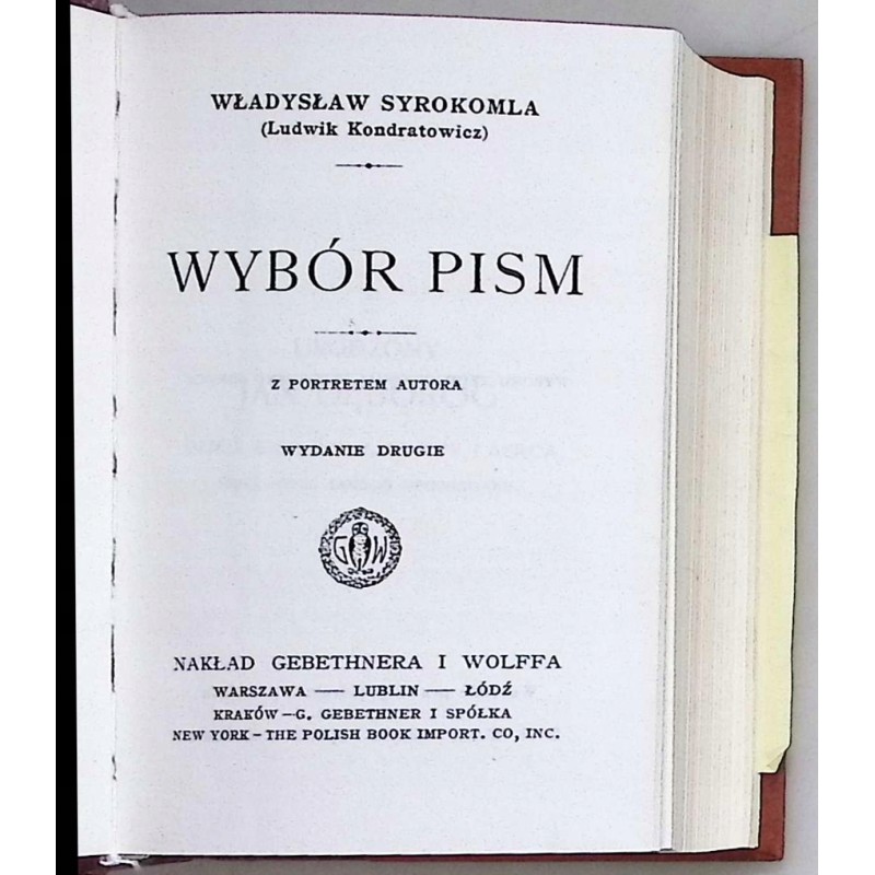 Syrokomla Wybór Pism Władysław Syrokomla
