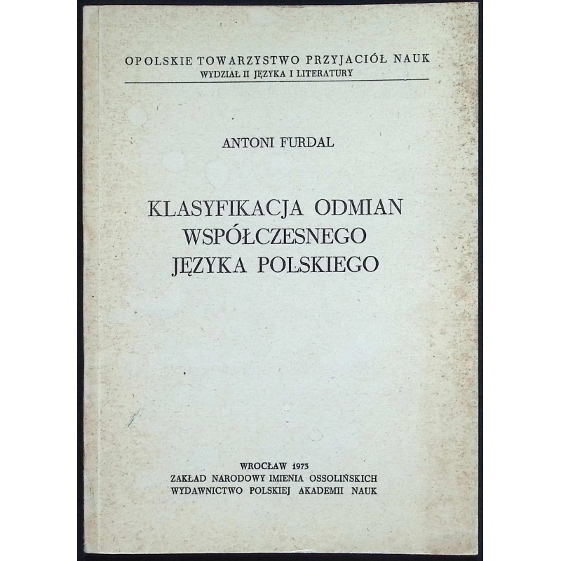 Klasyfikacja odmian współczesnego języka polskiego