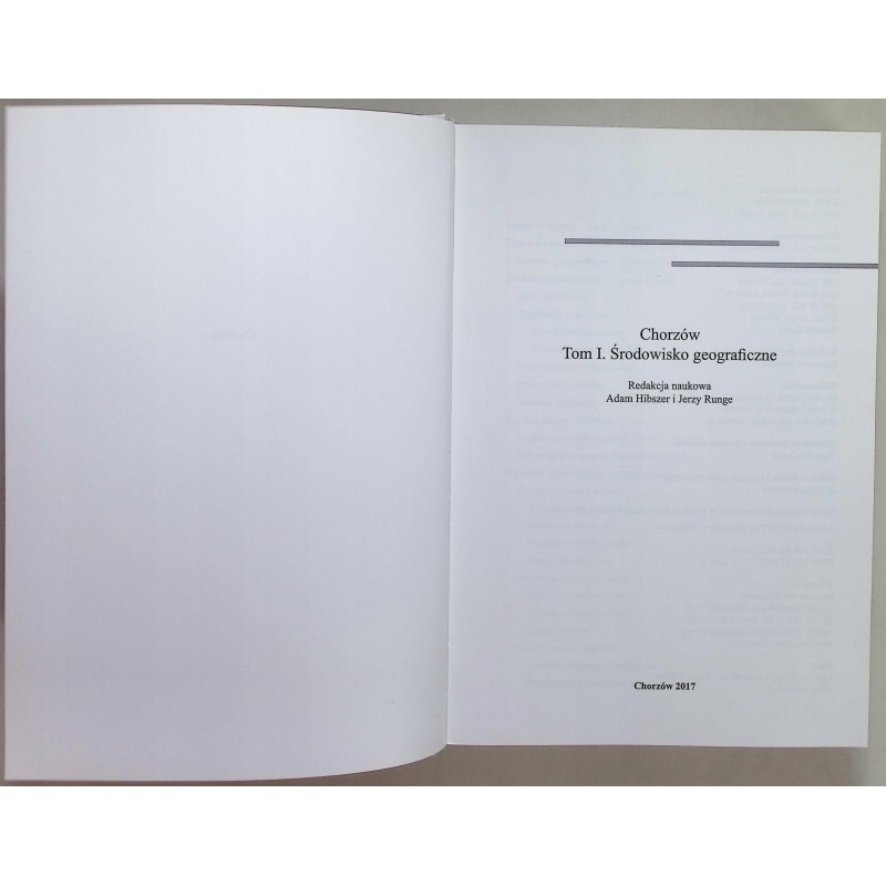 Chorzów Tom 1 Środowisko geograficzne Hibszer, Runge
